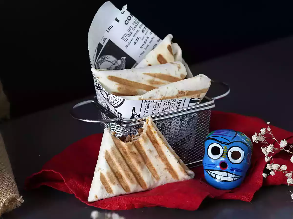 Tacos med samosa af hakket kød - foto 3
