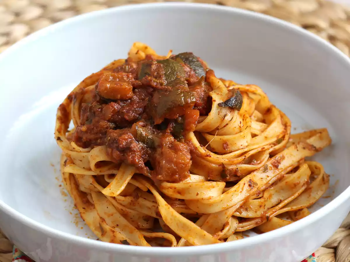 Tagliatelle med courgette-ragout, en vegetarisk forret, som alle elsker! - foto 4