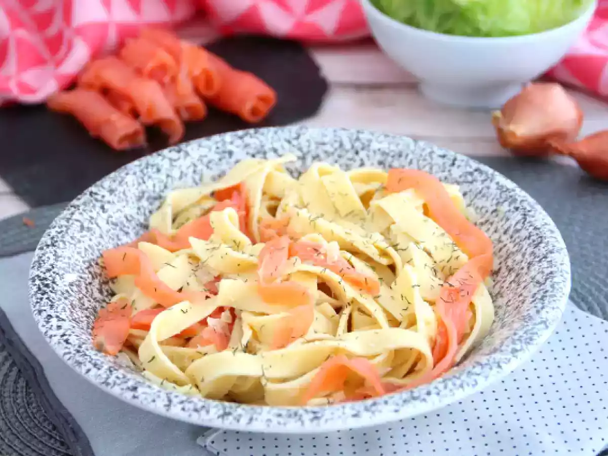 Tagliatelle med røget laks og dild - foto 2