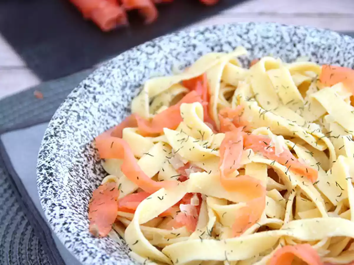 Tagliatelle med røget laks og dild - foto 3