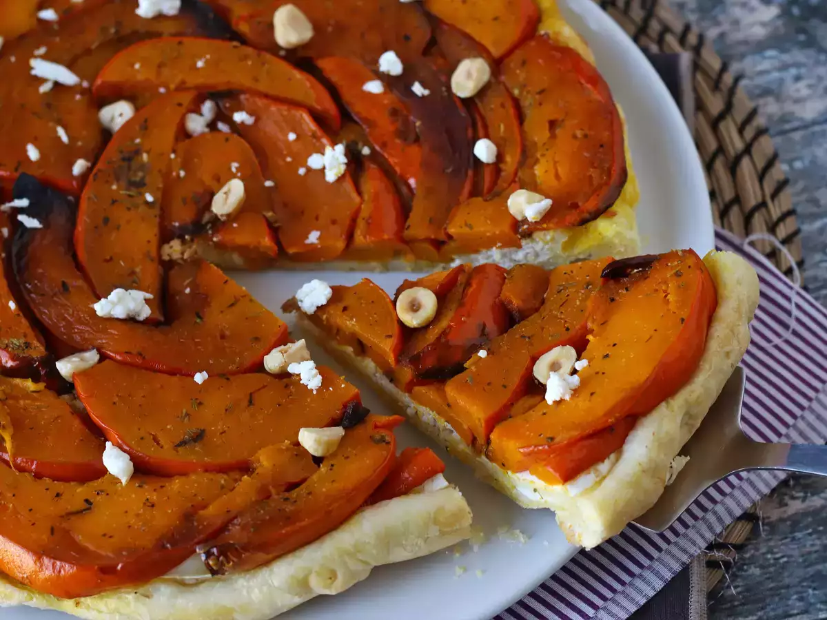 Tatin med hokkaidogræskar, gedeost og honning - foto 4