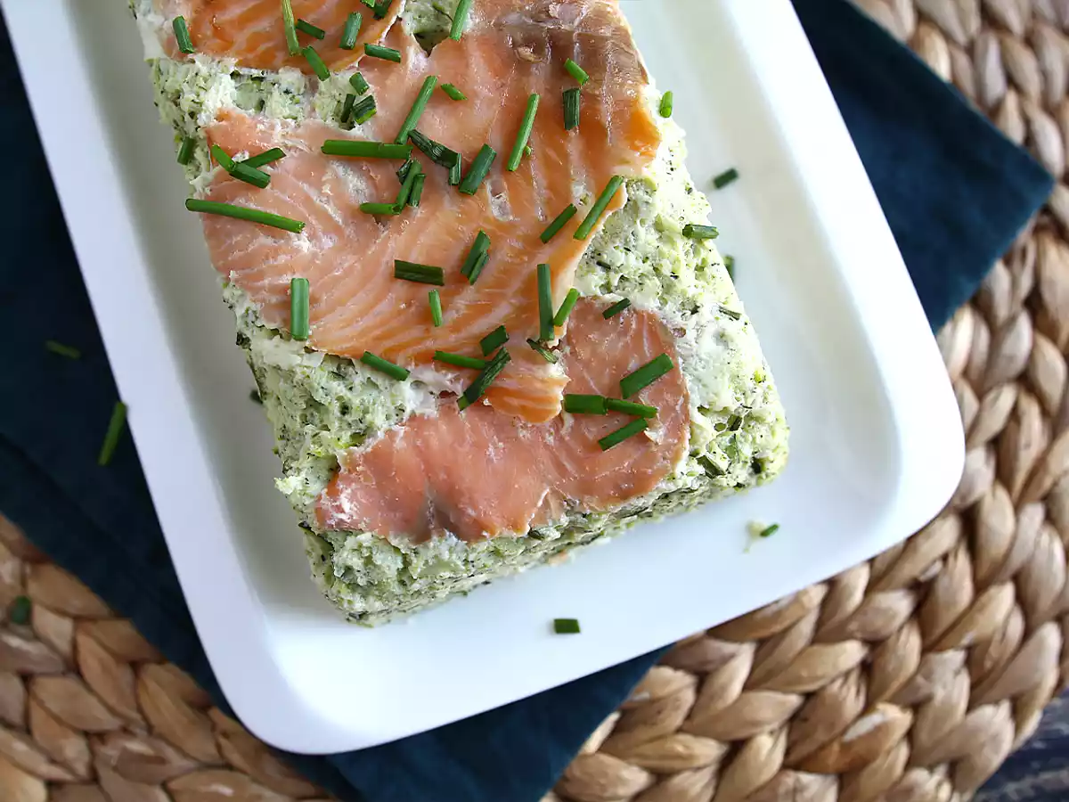 Terrine af courgette og røget laks