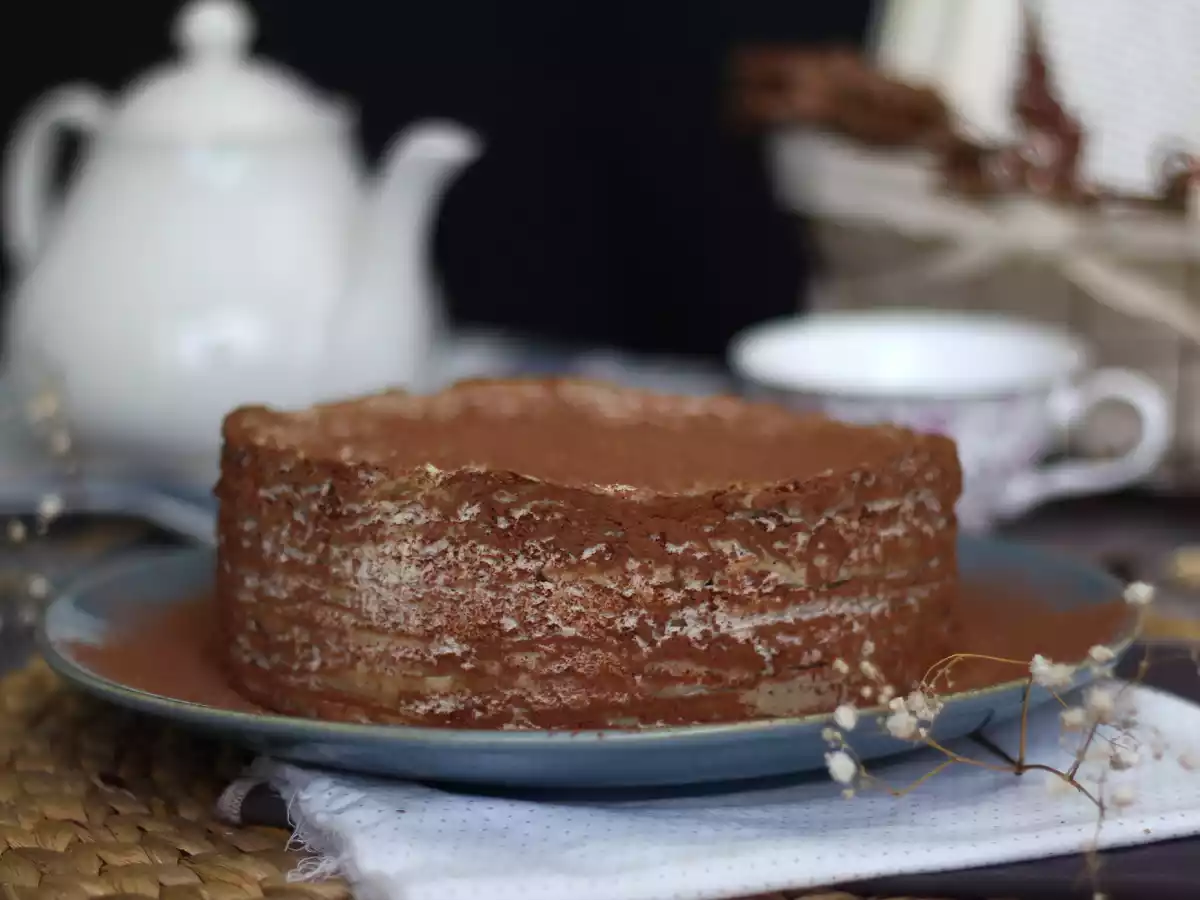 Tiramisu-agtig pandekagekage med kaffe og kakao - foto 2