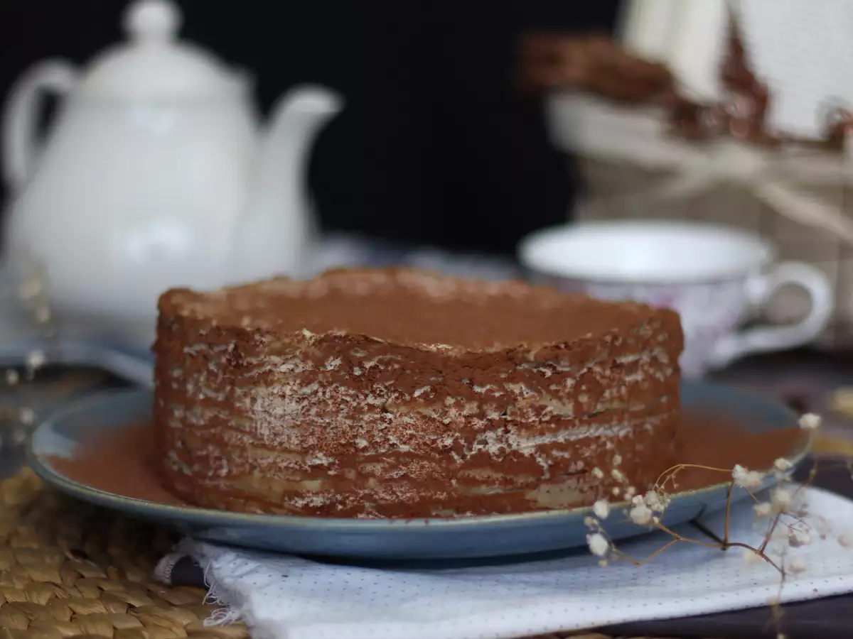 Tiramisu-inspireret pandekagekage med kaffe og kakao - foto 2