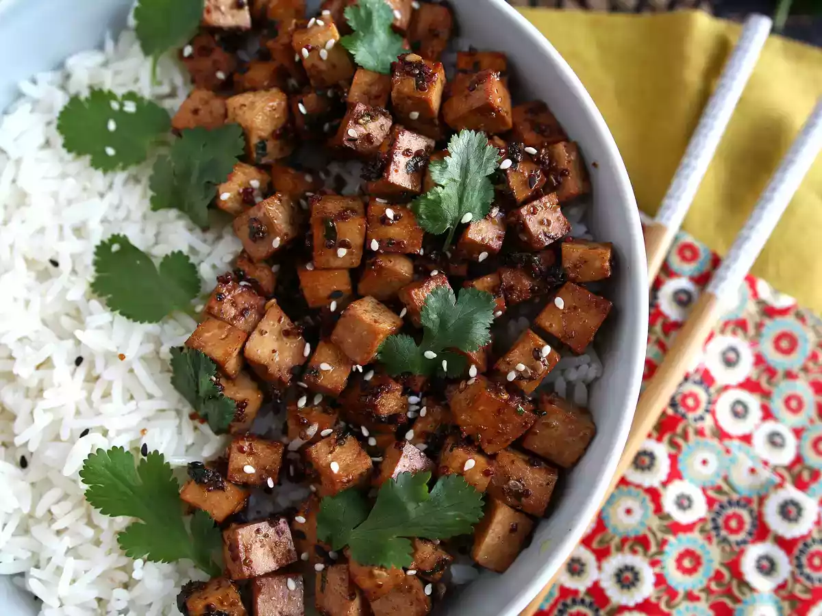 Tofu marineret i sojasauce - foto 3