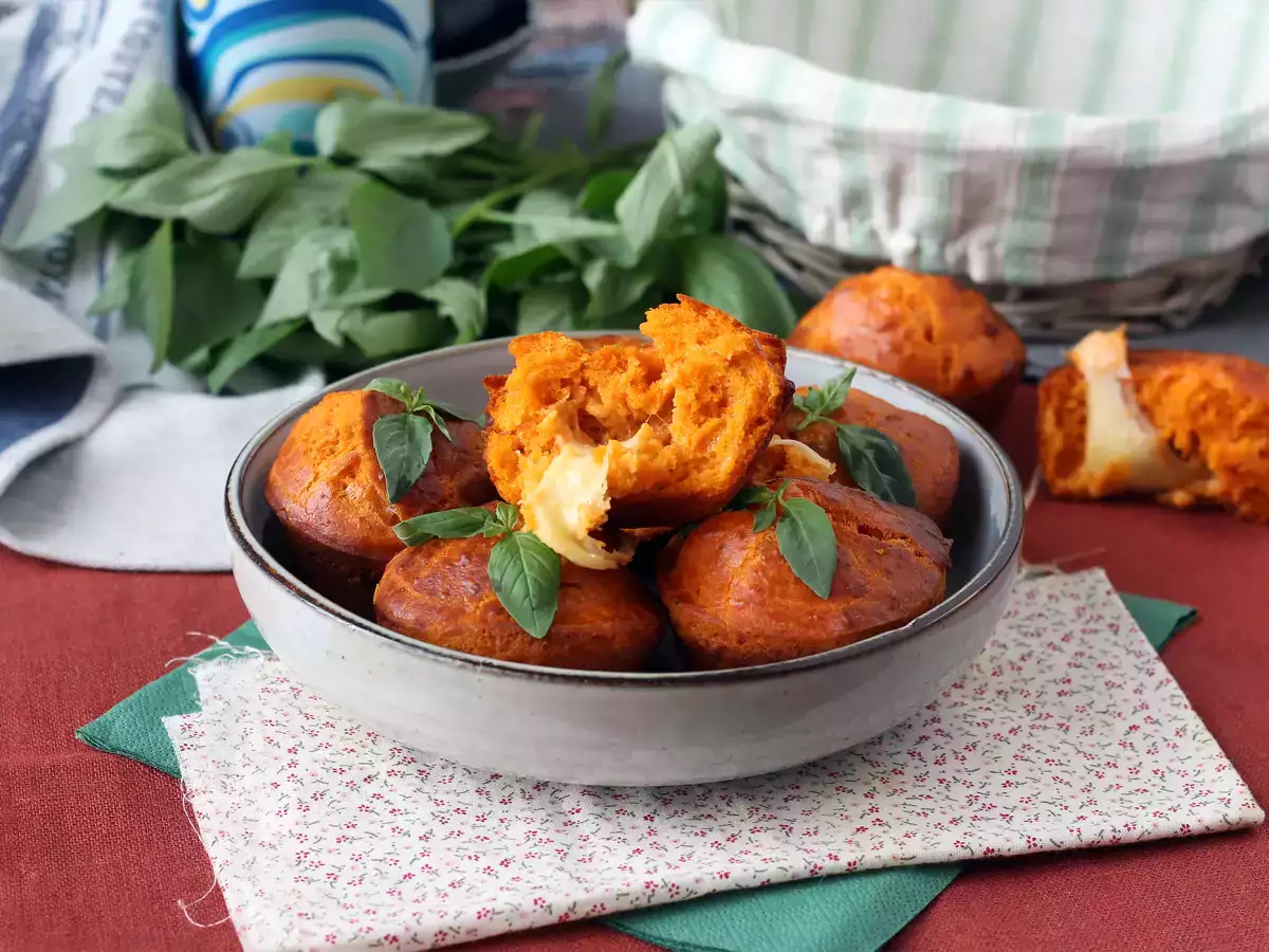 Tomatmuffins med et smeltende mozzarellahjerte - foto 4