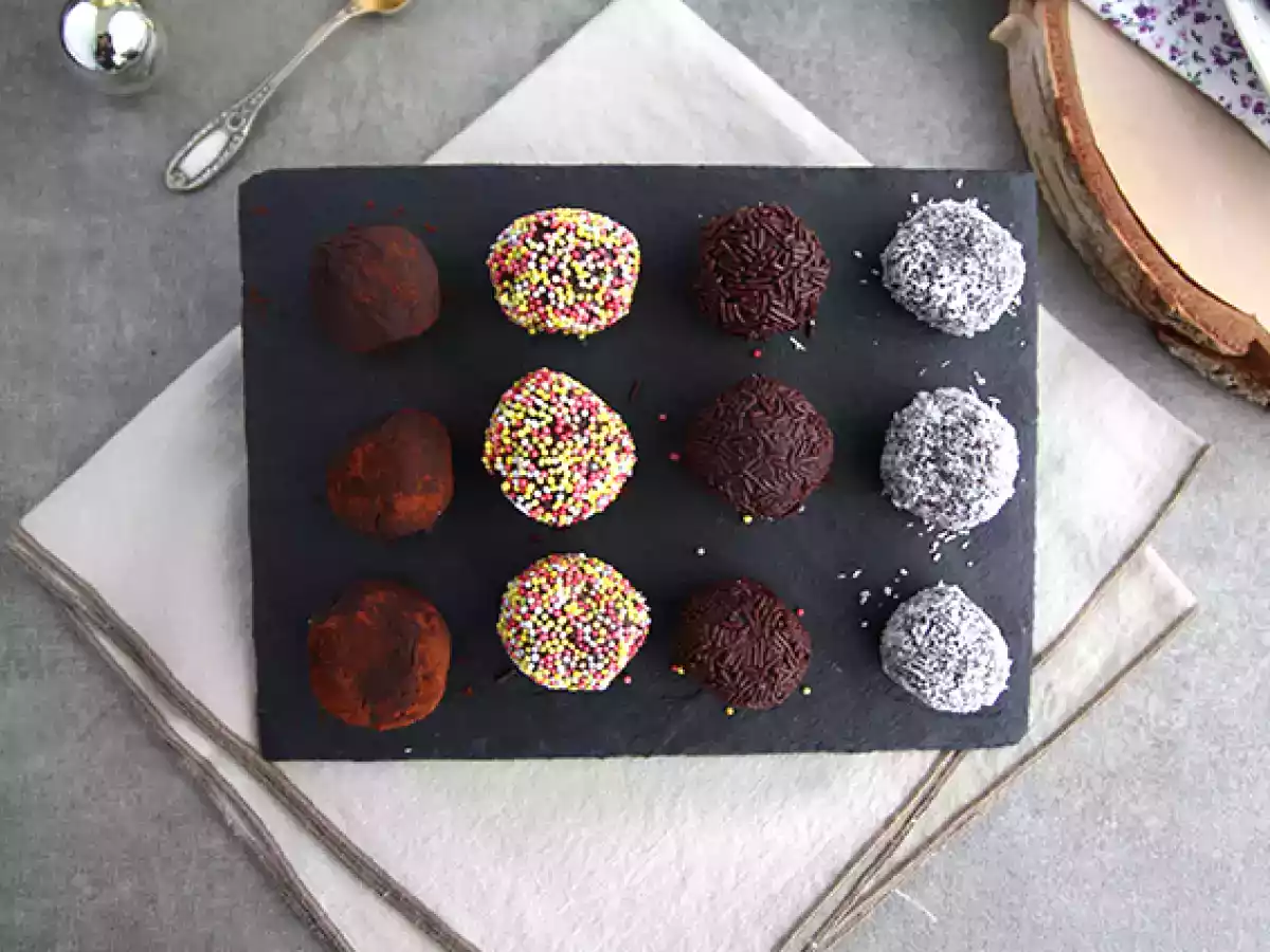 Trøfler overtrukket med chokolade