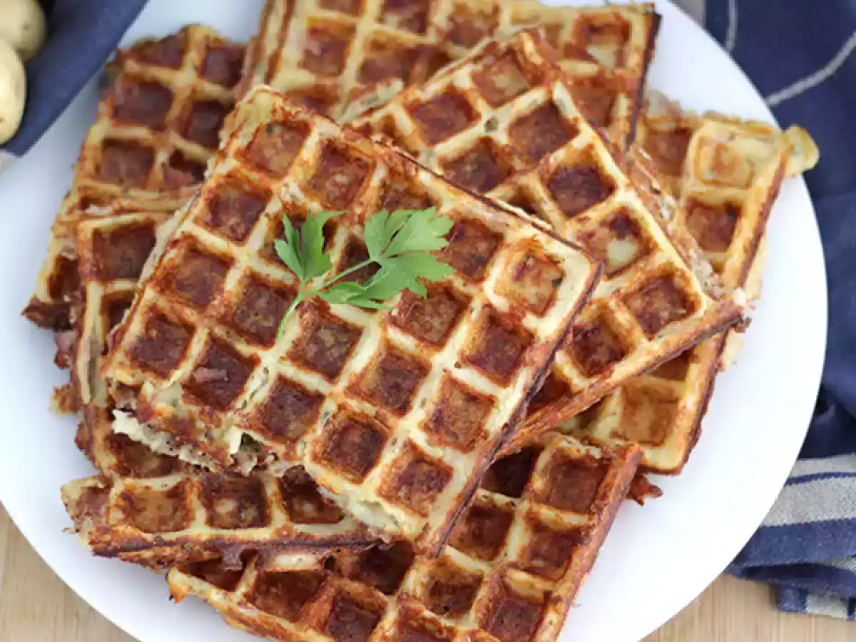 Vafler med bacon, comté og kartofler - foto 2