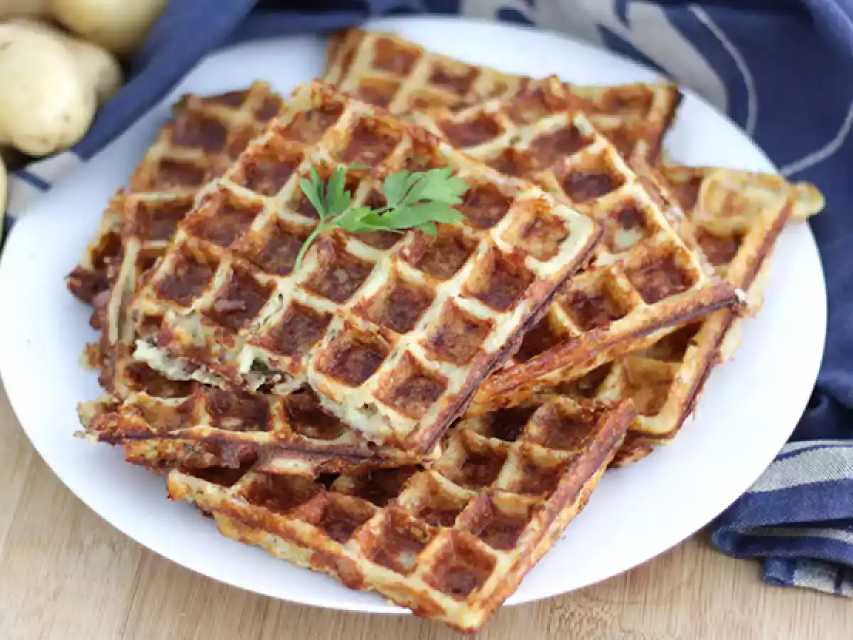 Vafler med bacon, comté og kartofler - foto 3