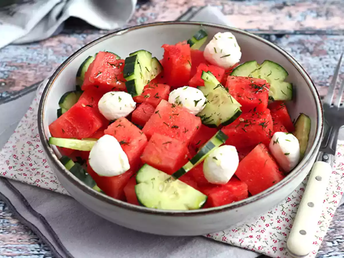Vandmelon- og agurkesalat - foto 2