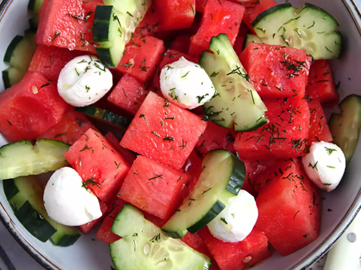 Vandmelon- og agurkesalat - foto 4