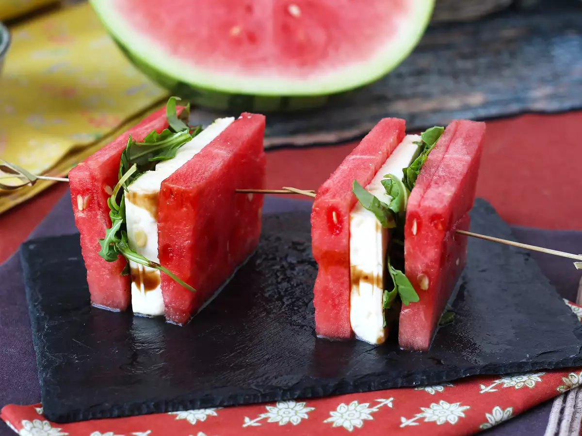 Vandmelon-sandwich med feta og rucola – sommerens virale, ultrafriske opskrift! - foto 4