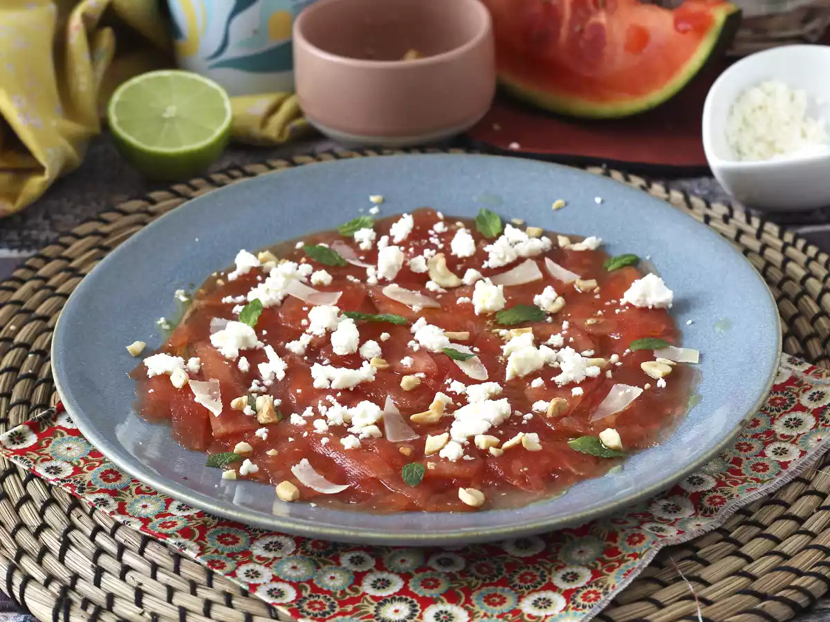 Vandmeloncarpaccio: den forfriskende sommerforret
