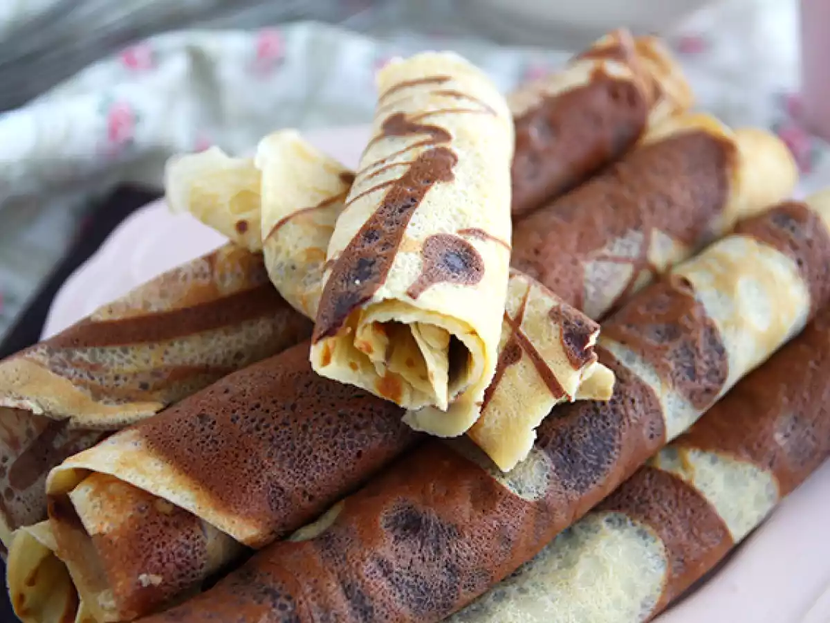 Vanilje- og chokolademarmorerede crepes - foto 2