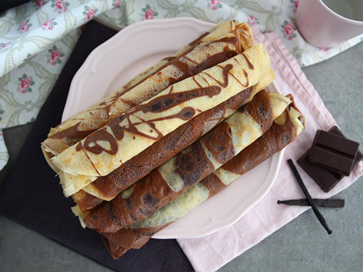 Vanilje- og chokolademarmorerede crepes - foto 3