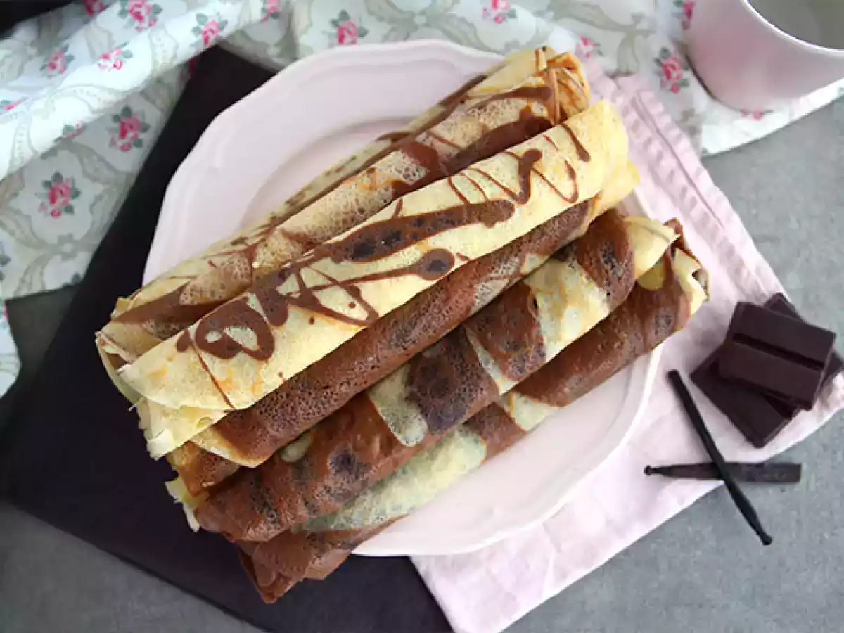 Vanilje- og chokolademarmorerede crepes - foto 3