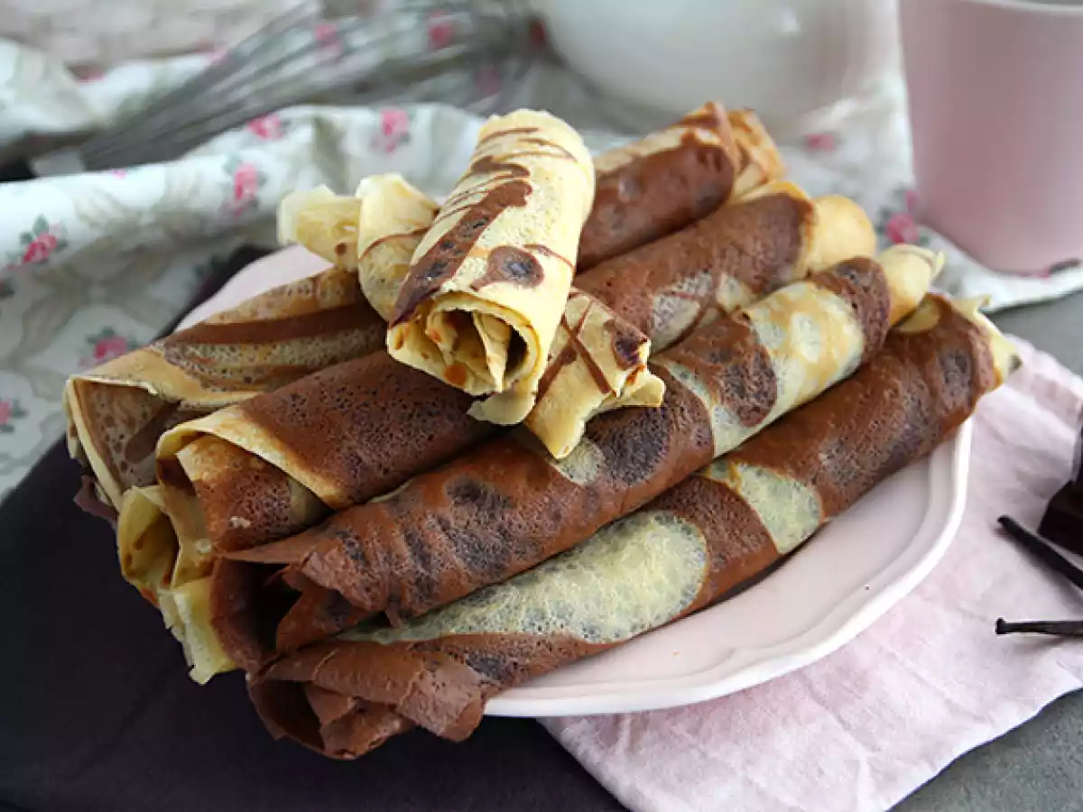 Vanilje- og chokolademarmorerede crepes - foto 4