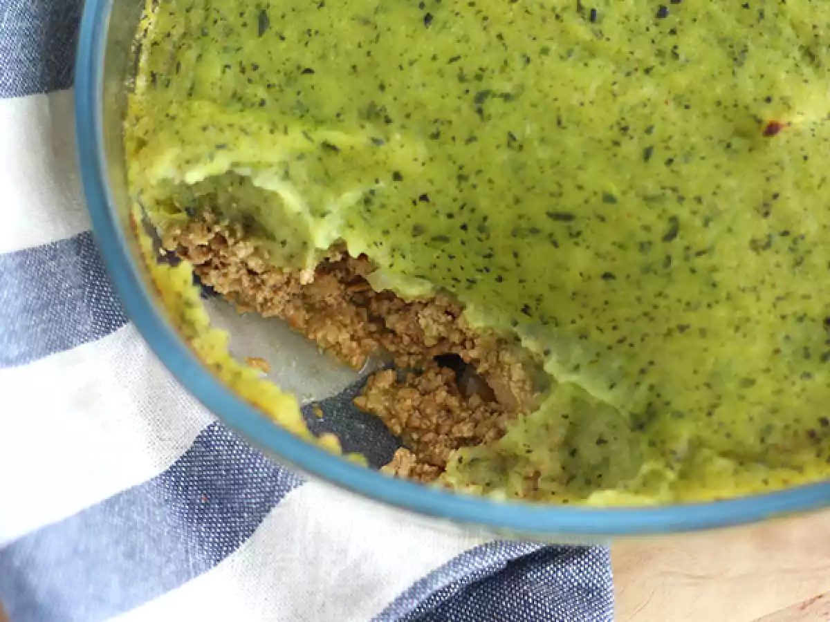 Vegansk shepherd's pie med courgetter og tofu - foto 2