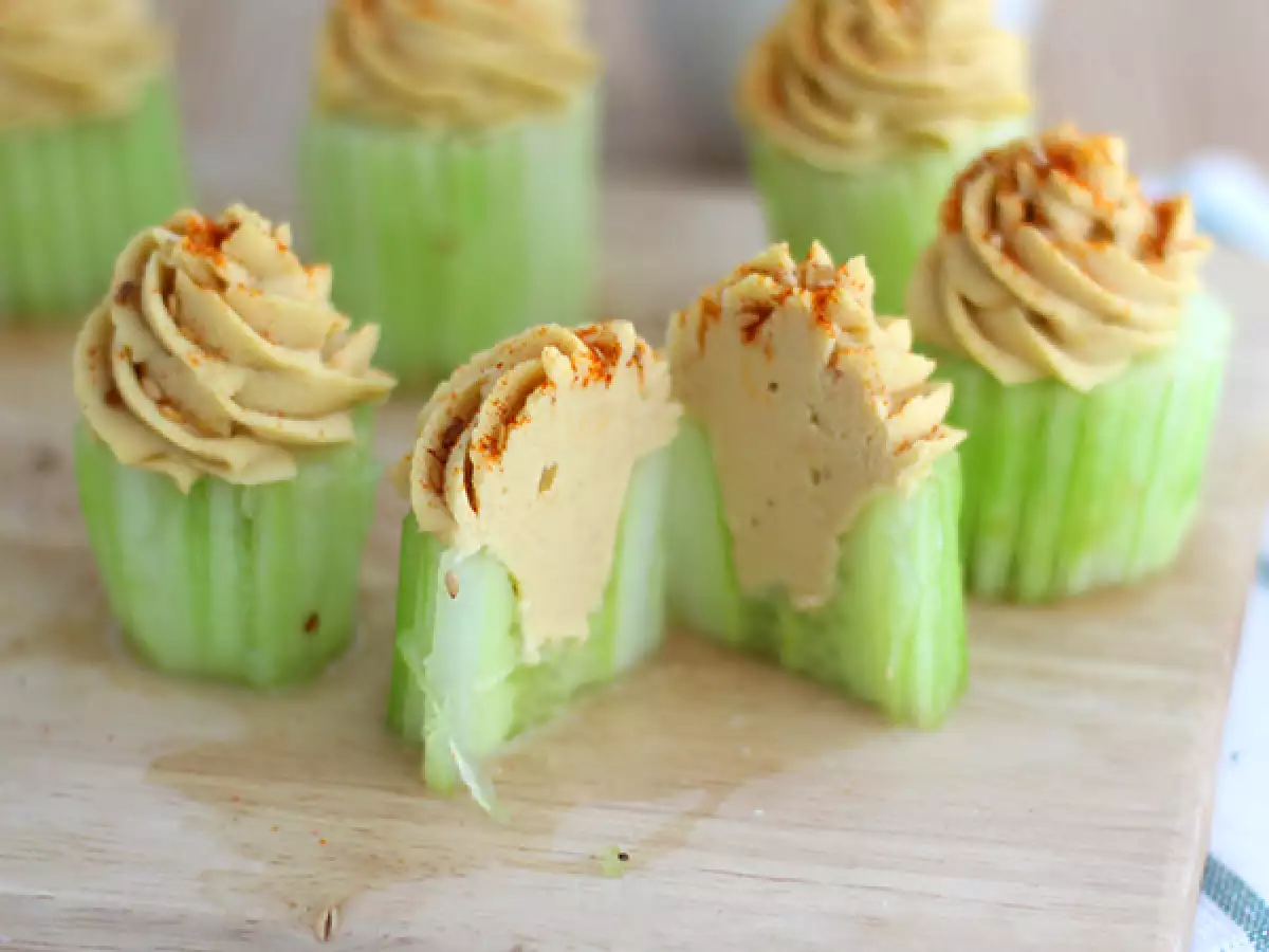 Veganske agurkecupcakes med hummus - foto 3