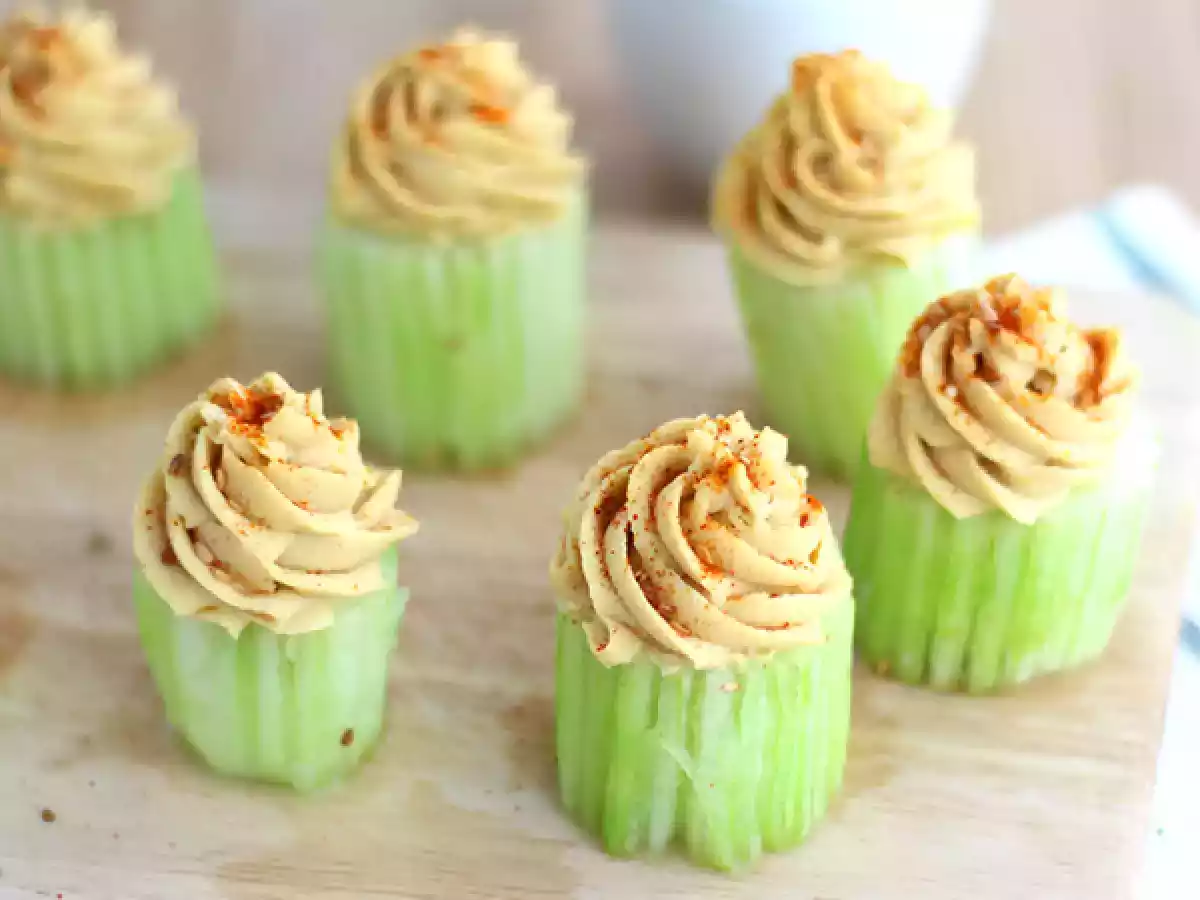 Veganske cupcakes med agurk og hummus - foto 2