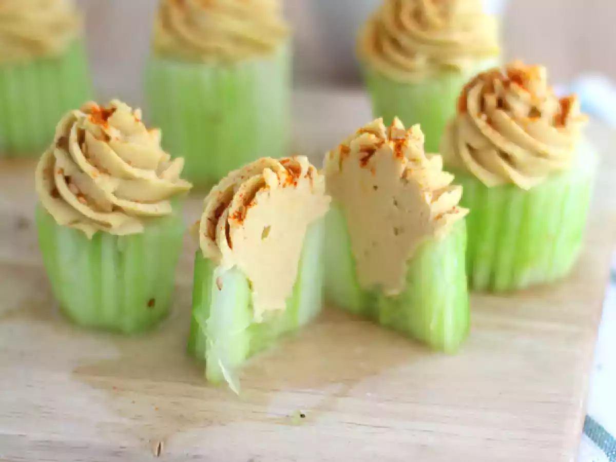Veganske cupcakes med agurk og hummus - foto 3