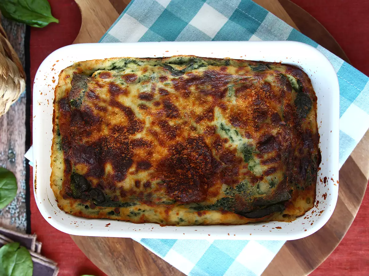 Vegetarisk lasagne med spinat og tofu i airfryer - foto 2