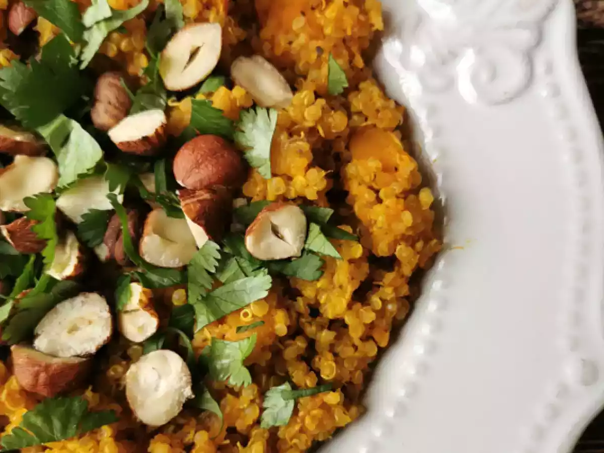 Vegetarisk risotto med quinoa, butternut, hasselnødder og koriander - Quinotto - foto 2