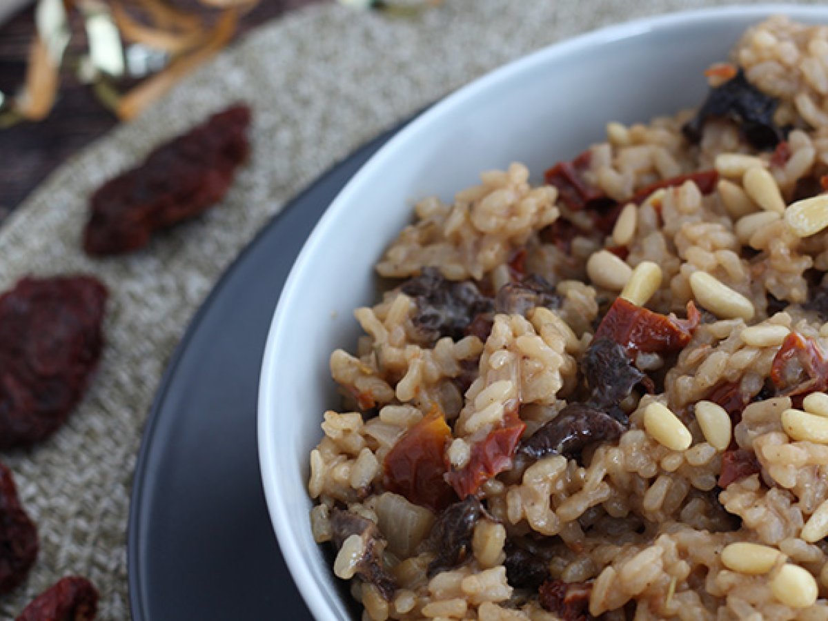 Vegetarisk risotto med soltørrede tomater og svampe - foto 2