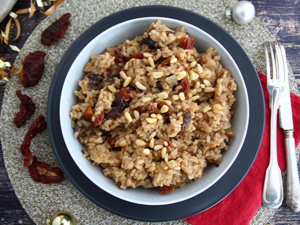Vegetarisk risotto med soltørrede tomater og svampe - foto 3
