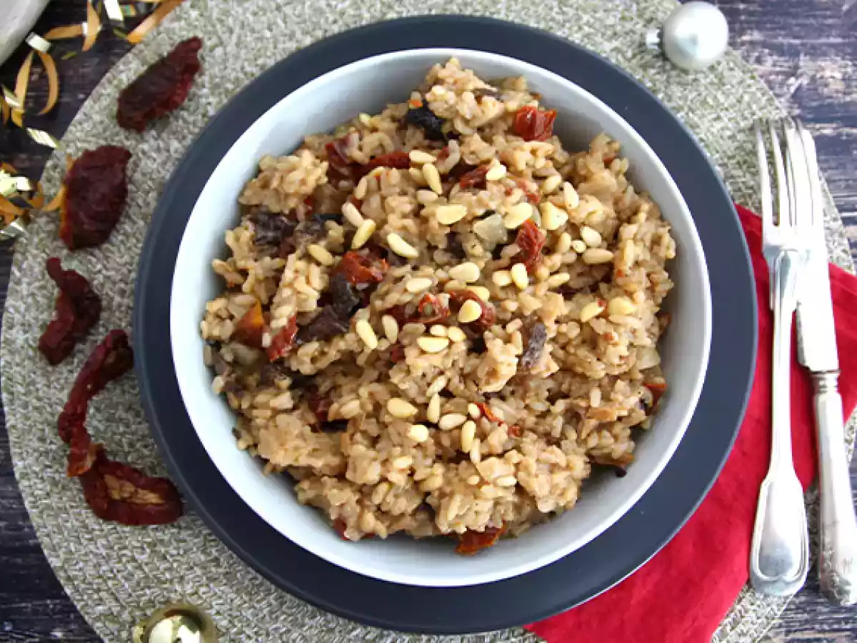 Vegetarisk risotto med soltørrede tomater og svampe - foto 3