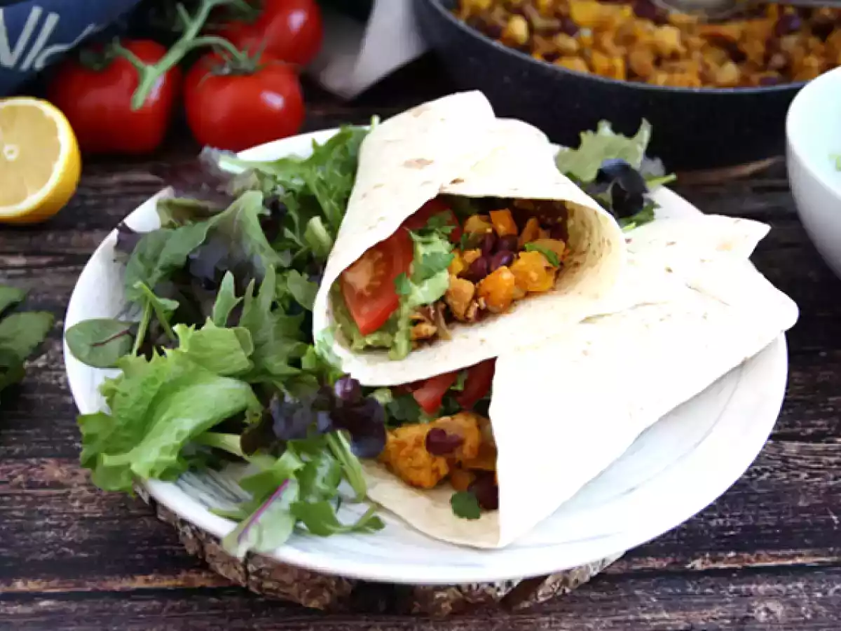 Vegetariske fajitas med tekstureret sojaprotein