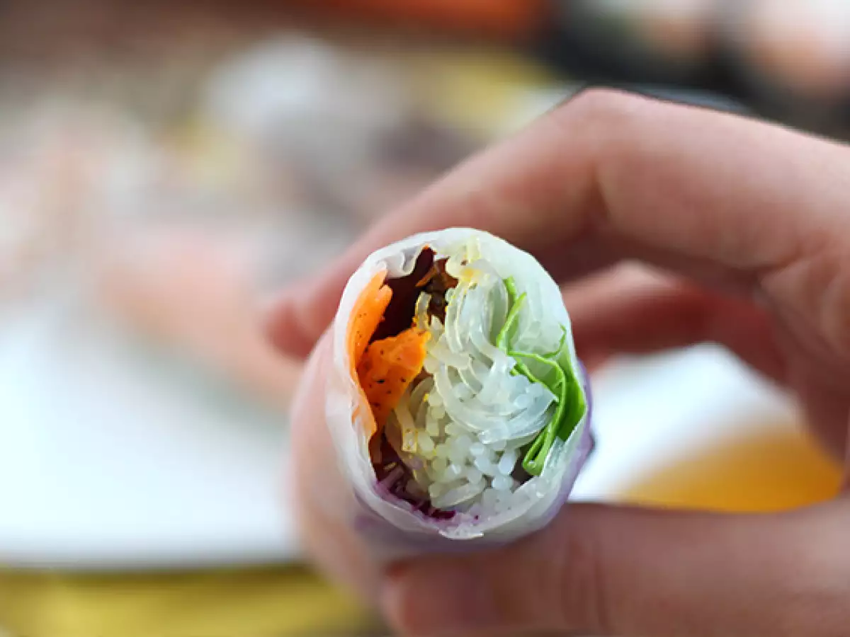Vegetariske forårsruller med rødkål og sød kartoffel - foto 5