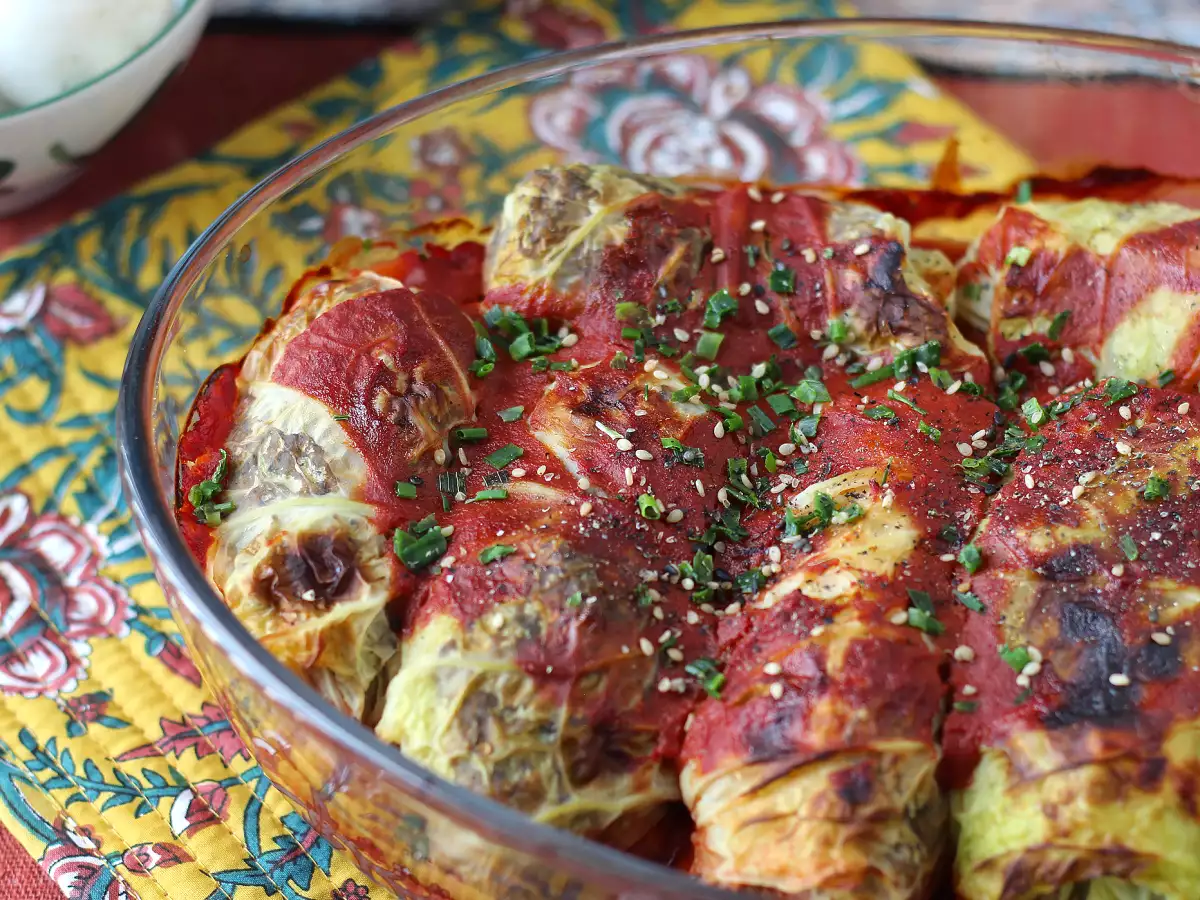 Vegetariske fyldte kålruller med svampe, ris og miso - foto 2