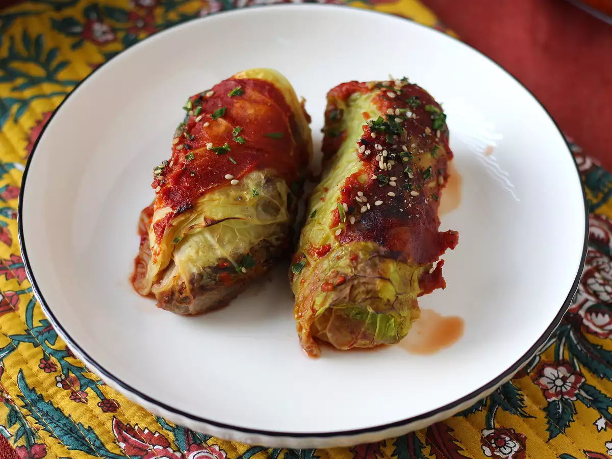 Vegetariske fyldte kålruller med svampe, ris og miso - foto 3