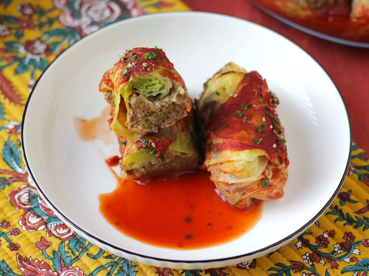 Vegetariske fyldte kålruller med svampe, ris og miso - foto 4
