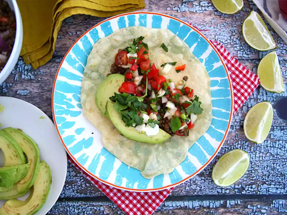 Vegetariske tacos med linser - foto 3