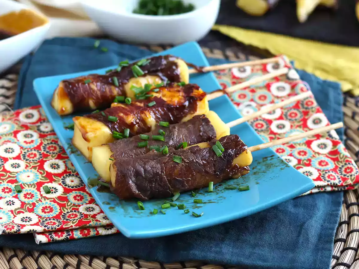 Yakitori-oksekebab med ost - foto 4